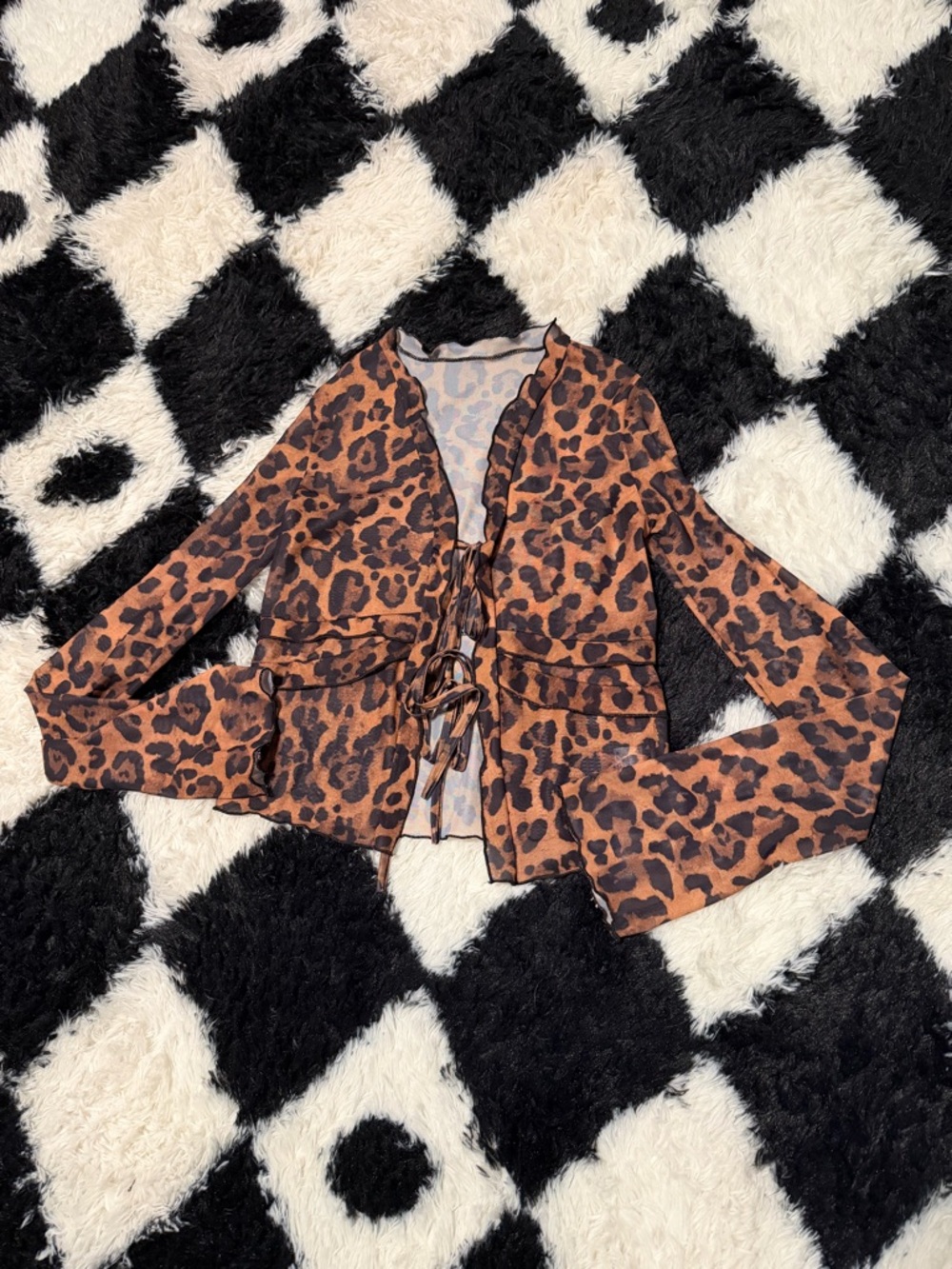 Leopard Print Tie-Front top